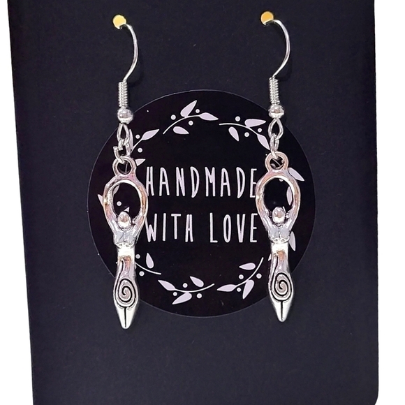 Handcrafted Goddess Earrings - Picture 2 of 3